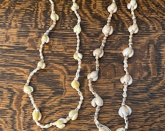 Rare Cowrie Shell Necklaces Vintage Handmade Seashell Necklaces With Tags - Your Choice/Pick One