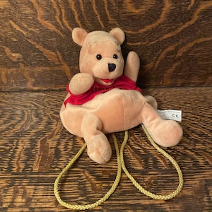 Vintage Winnie The Pooh Plush Backpack Toddler Drawstring Backpack