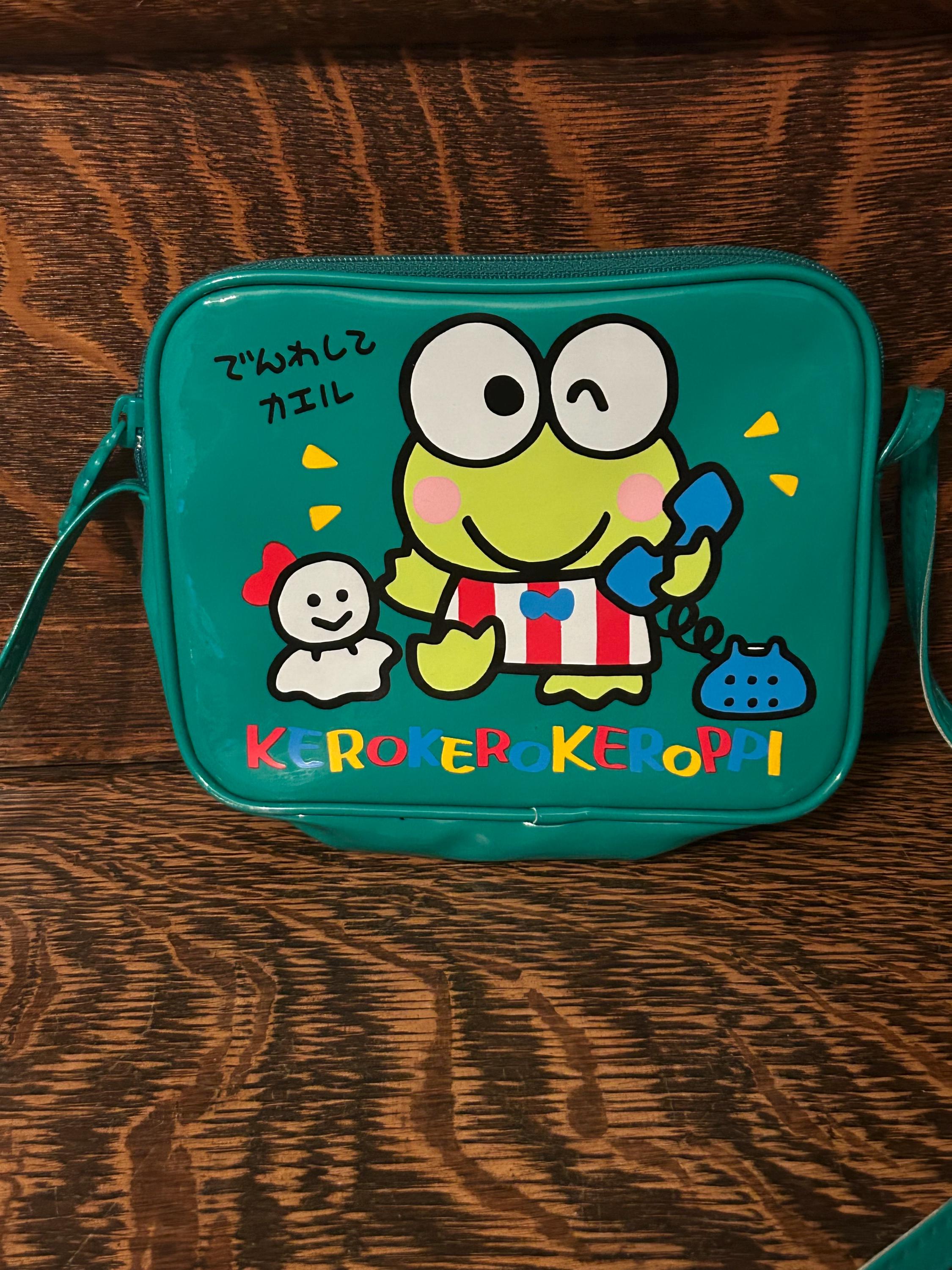 Rare Vintage Sanrio Kerokerokeroppi Purse 1990 Keroppi Hello Kitty