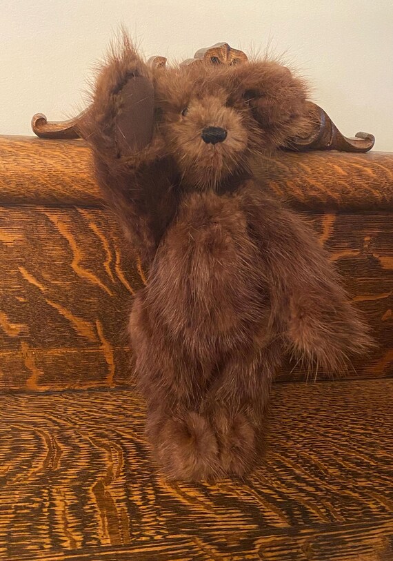 ヴィンテージ リアルファー テディベア ハンドメイド テディベア 一点