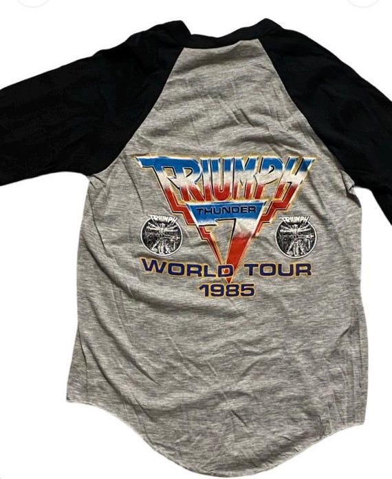 Rare 1980's Triumph Thunder World Tour Size Medium 3/4 Sleeve Band