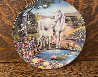 Fairies Unicorns Collector Plates Lot 2 Bradford Exchange Mythical