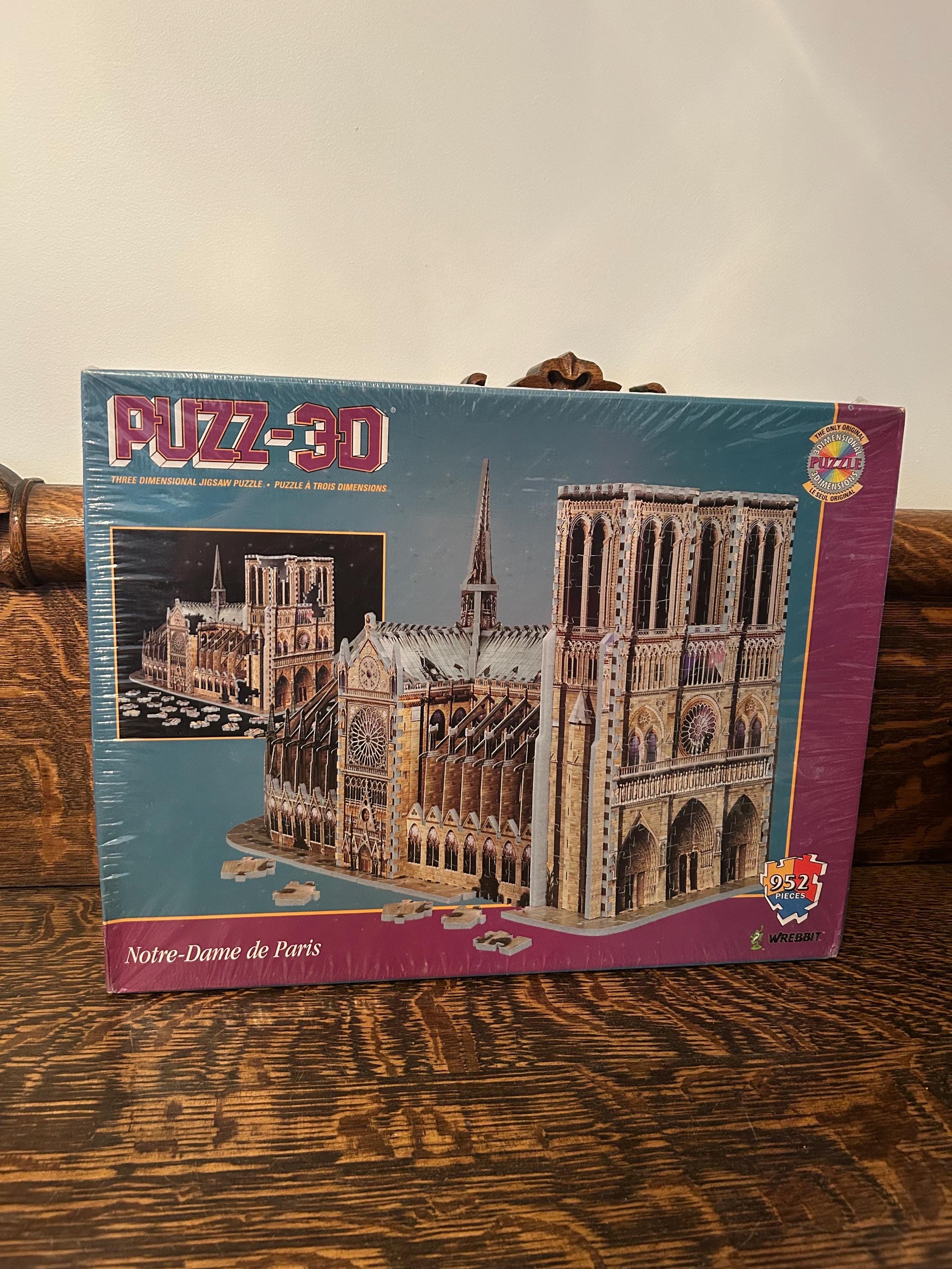 Vintage Wrebbit Puzz-3d Notre Dame De Paris Cathedral 952pc 3D