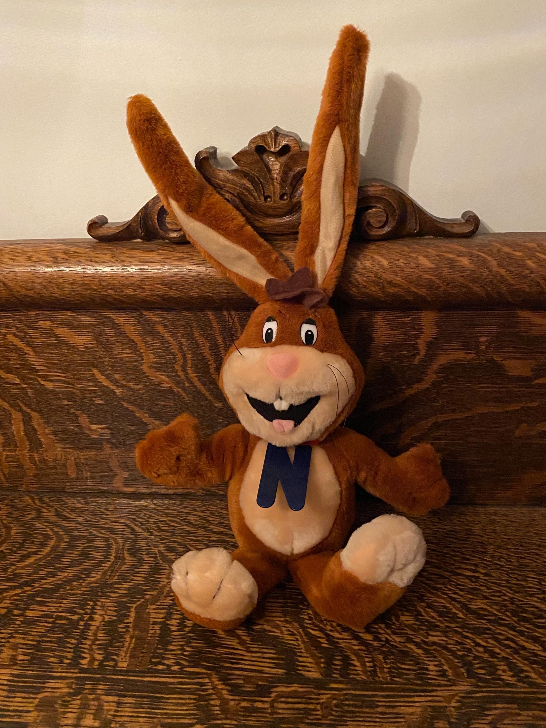 Vintage NESTLE QUIK NESQUIK 6” Bendable Rubber Bunny Rabbit