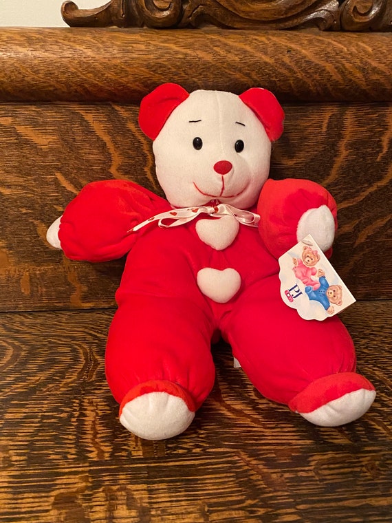 Vintage PJ Toys Plush Acme Valentine's Teddy Bear