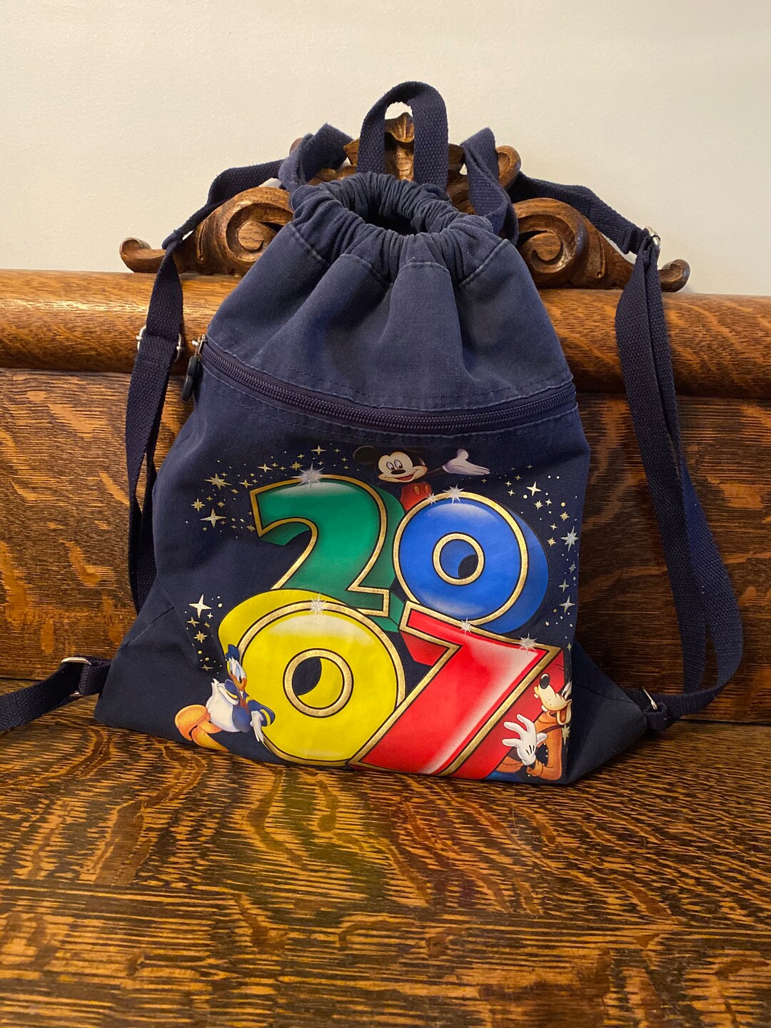 Disney World Vintage Inspired Mickey Mouse Hoodie Style Drawstring Backpack Disney World Vintage Inspired Mickey Mouse Hoodie Style  main image 2