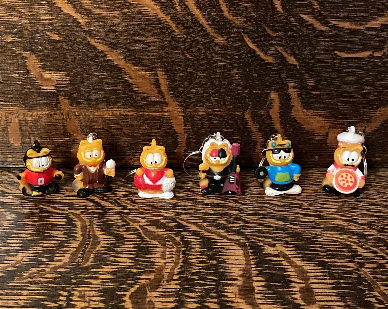 Vintage Garfield Keychain Figures Mini Garfield Toys Backpack, Purse ...