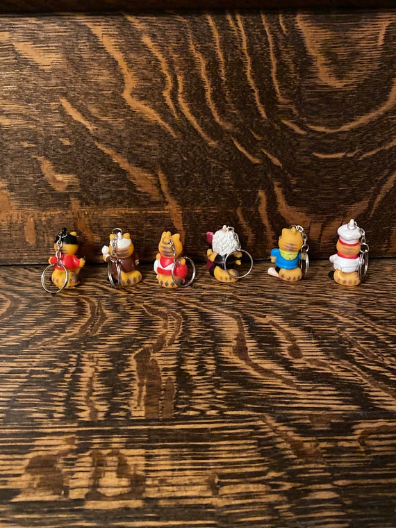 Vintage Garfield Keychain Figures Mini Garfield Toys Backpack, Purse And Lanyard Accessories