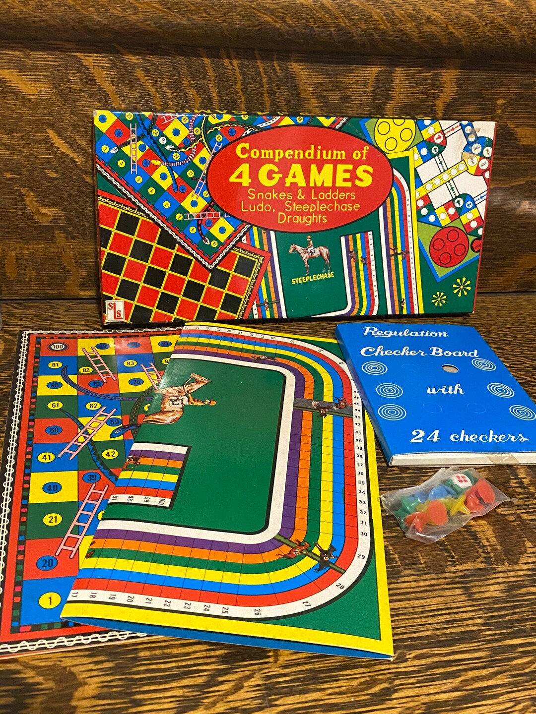 Vintage 4in1 Game Board Collection New Old Stock Compendium of Games