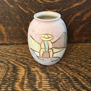 Vase vintage en poterie Tonala, artiste signé R. Gonza, poterie mexicaine
