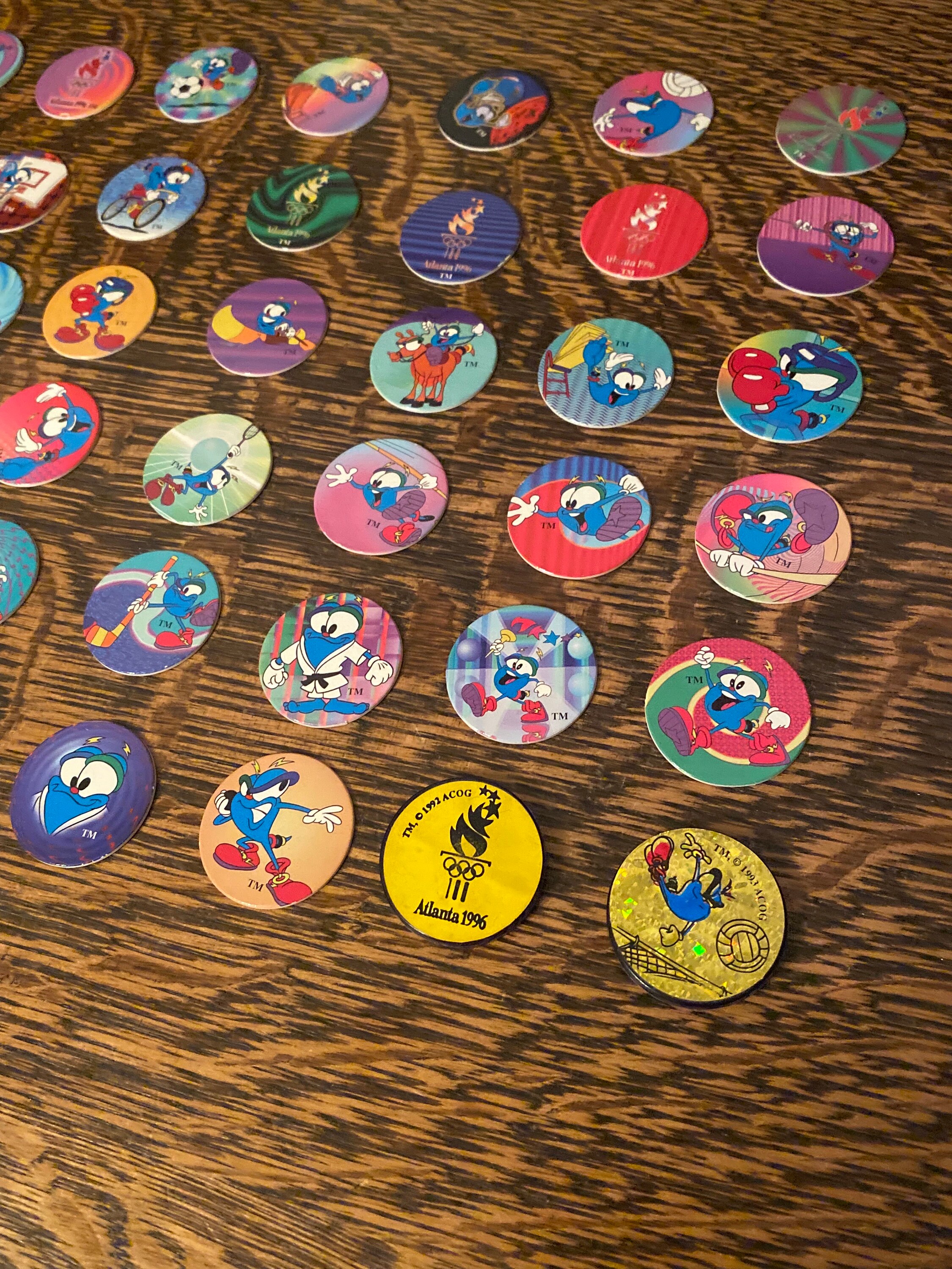 1996 Atlanta Olympics POGS Fun Caps Full Set of 40 + Extras
