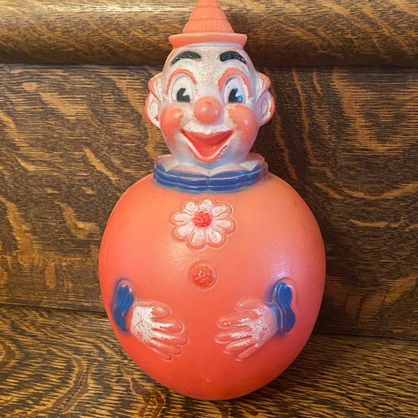 Vintage Clown Roly Poly Weeble Wobble Baby & Toddler Toy 1960’s Regal Canada