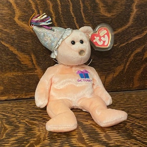 Vintage TY October Birthday Bear 2002 TY Beanie Babies