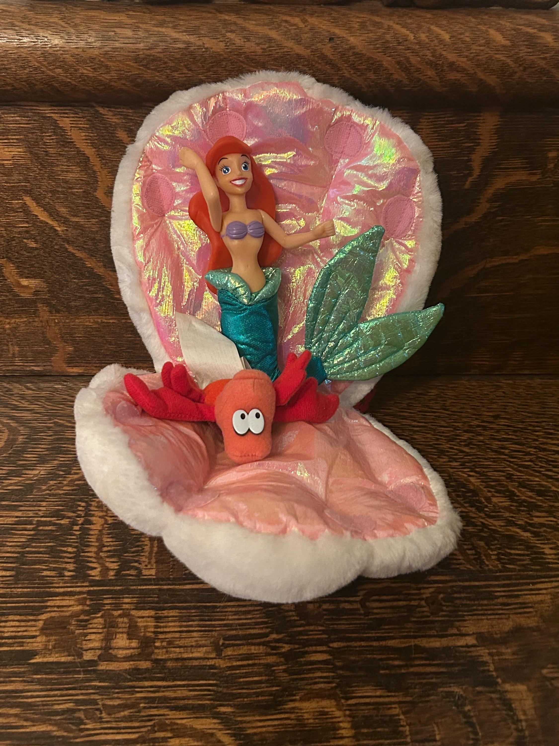 Vintage Disney’s the Little Mermaid Plush Clam Shell Ariel Puppet ...
