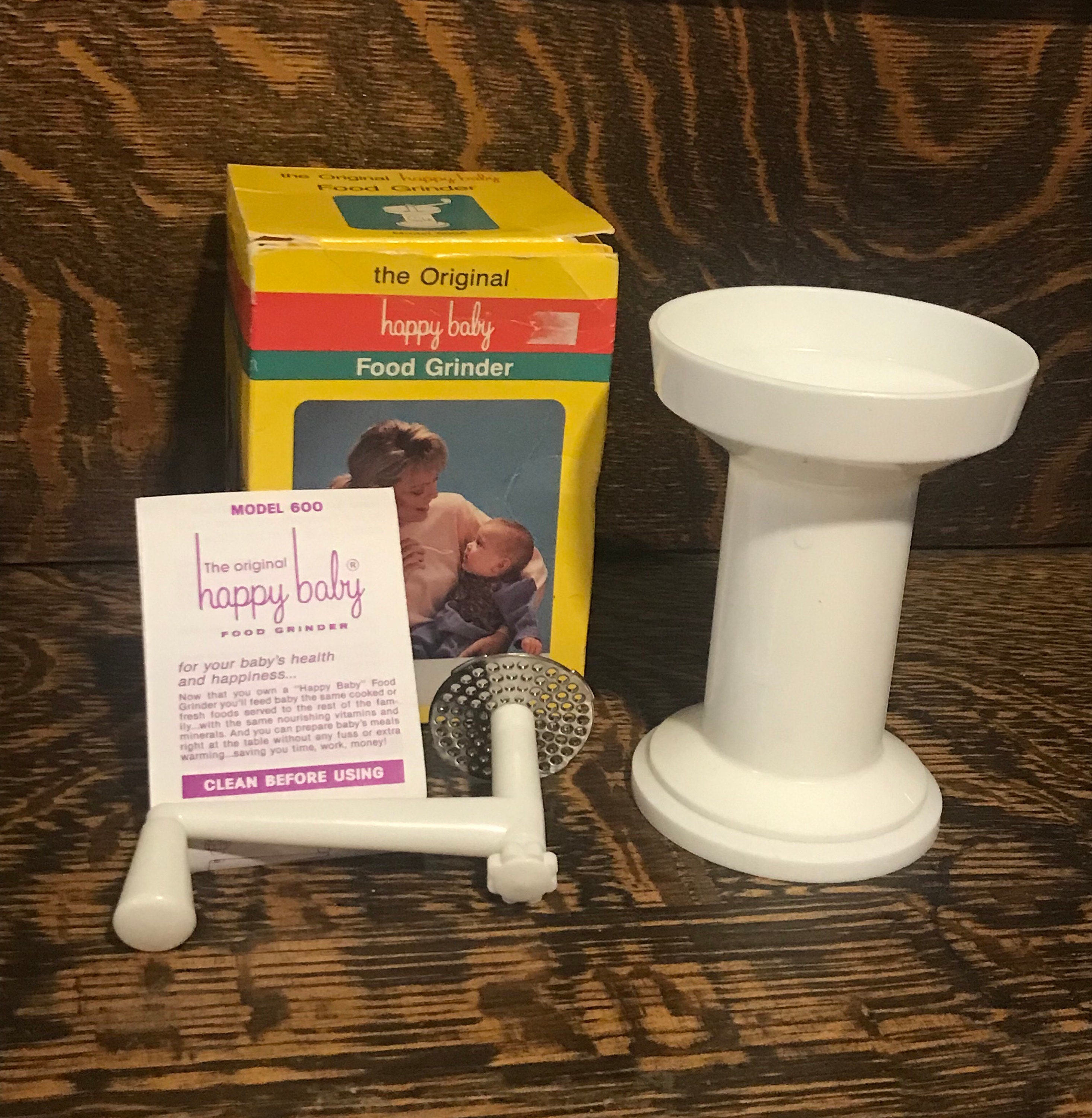 Vintage 1970s Happy Baby Food Grinder With Instructions & Box 