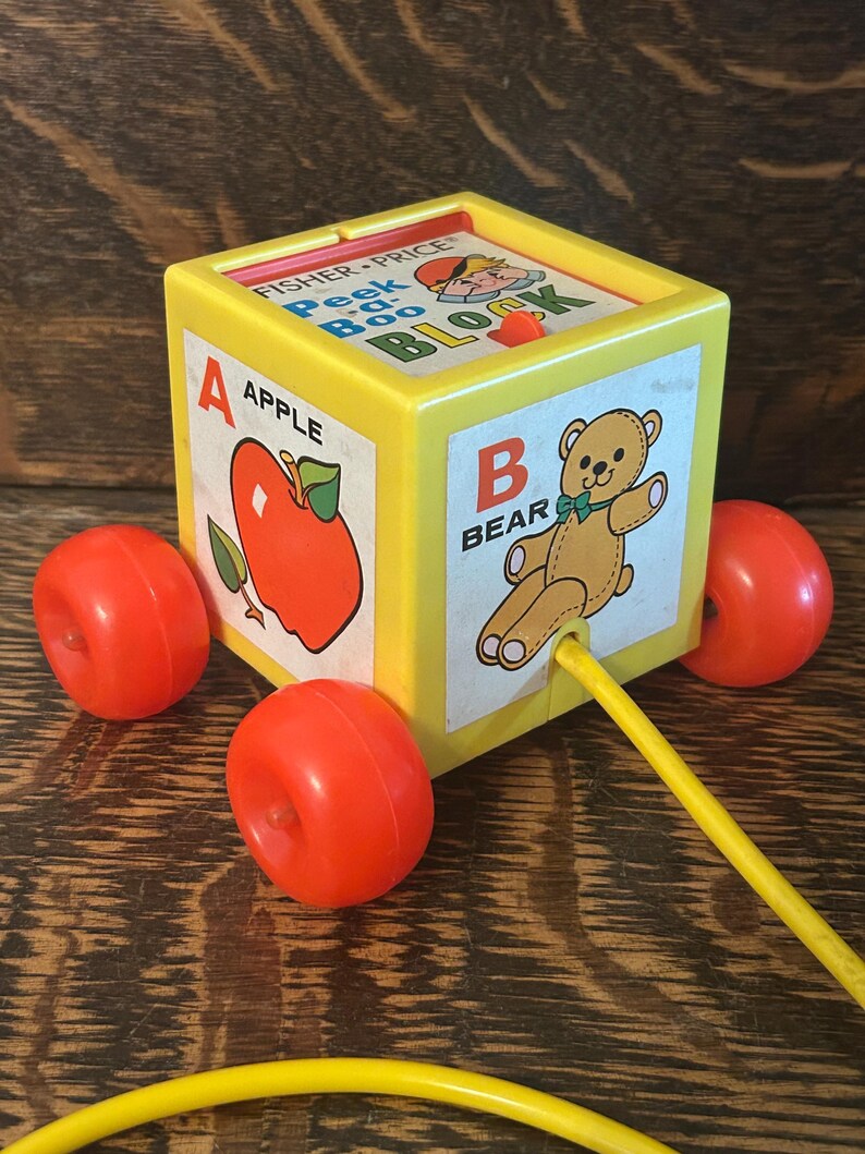 Fisher Price Peek-a-boo Block Pop up Pull Toy #760 - Etsy