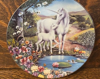 ROCKIN' CREW UNICORN 1988 プレート Porcelain Unicorn Plate “the Magic Begins” 1993 the Bradford