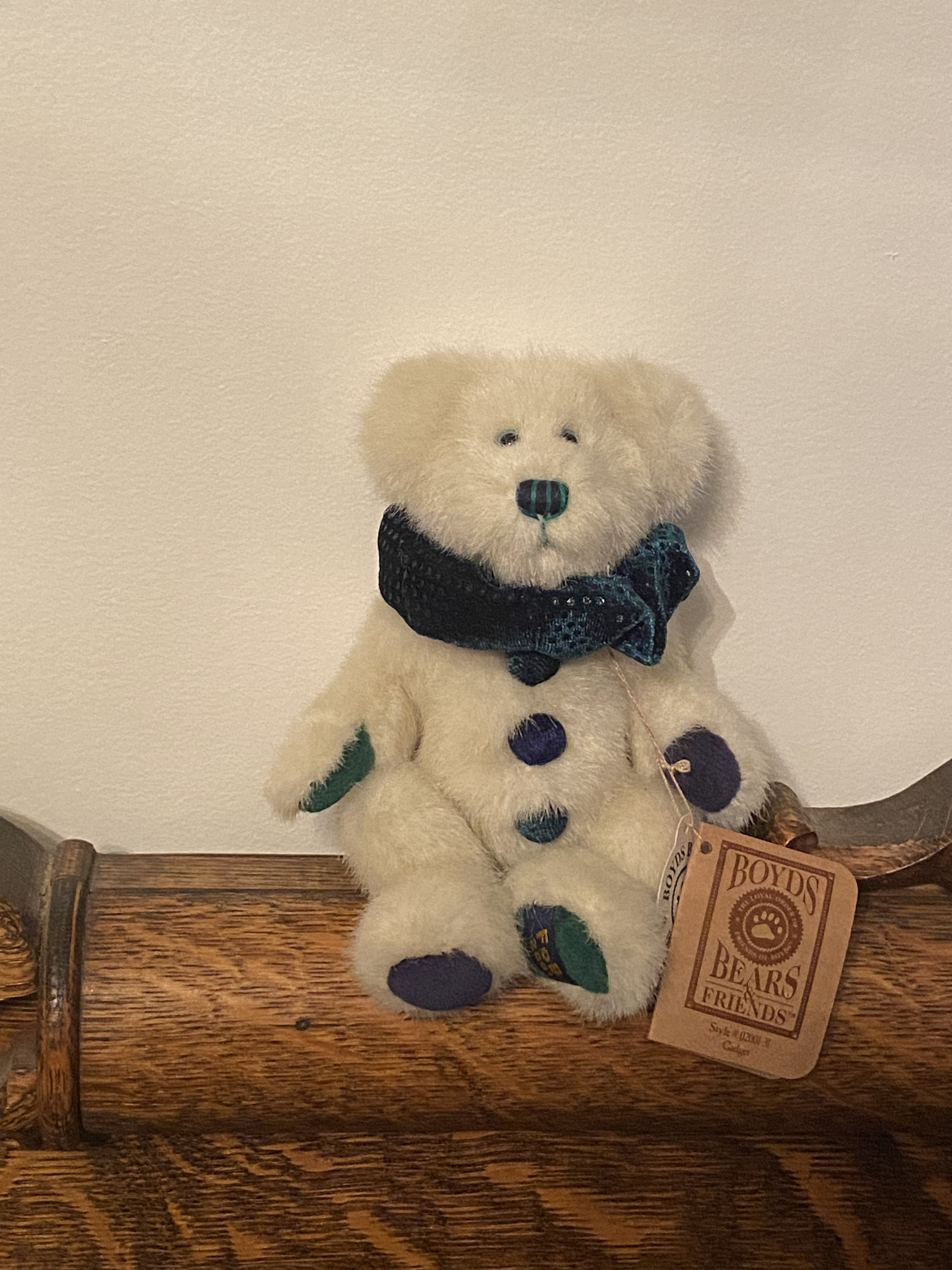 Vintage Boyds Bear “gadget” Clown Jester Plush Teddy Bear