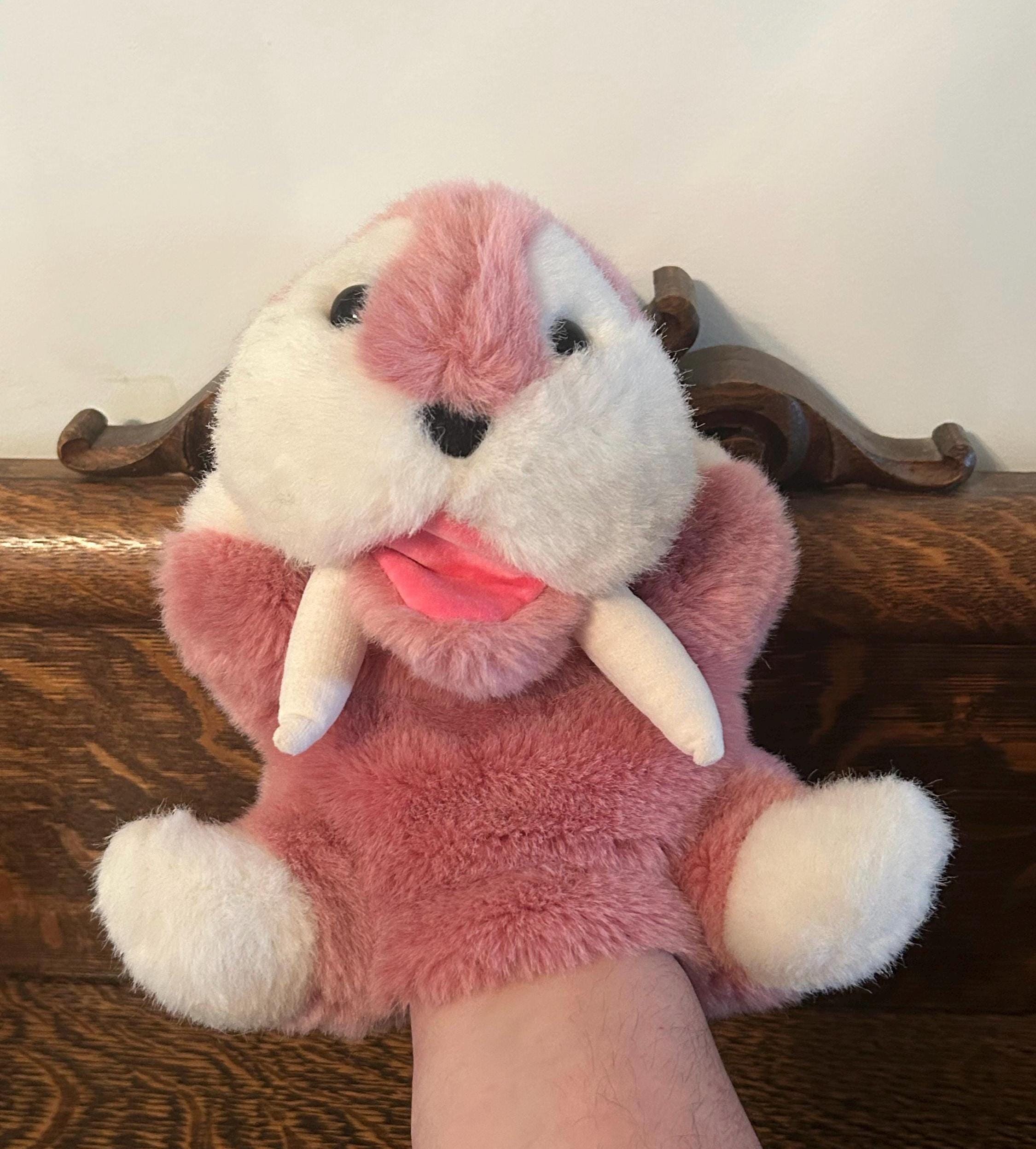 Vintage Gund Mooky Walrus Hand Puppet 1988 Gund Pink Walrus Plush