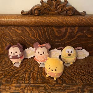 Disney Tsum Tsum Mini Plush Mickey Mouse, Minnie Mouse, Winnie The Pooh & Pluto The Dog