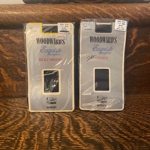 Collant vintage Woodward&#39;s Exquisite Pantyhose setosi, opachi e trasparenti