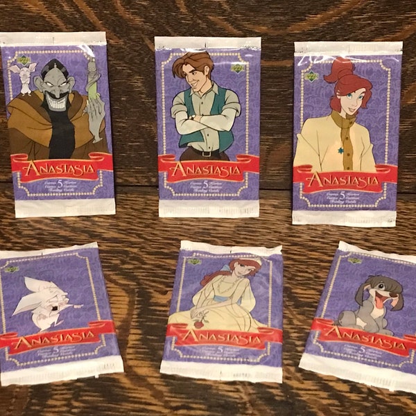 1998 Anastasia Movie Trading Cards Upper Deck Sealed Packs Twentieth Century Fox Lot Of 6 Packs 30 Cards
