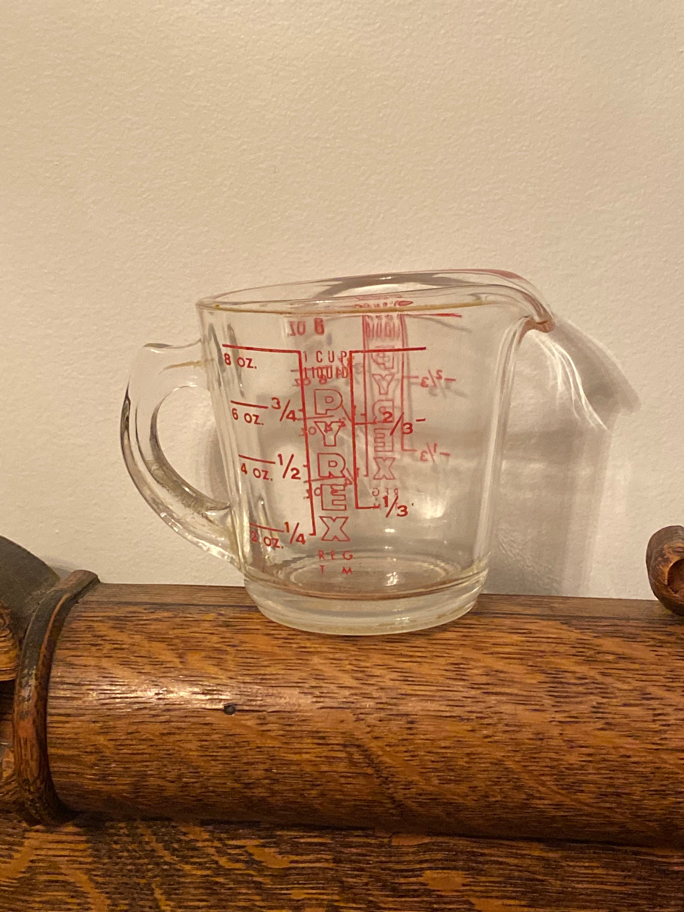 Vintage Pyrex Measuring Cup Glass 1 Cup Model 508 Farmhouse Kitchen 