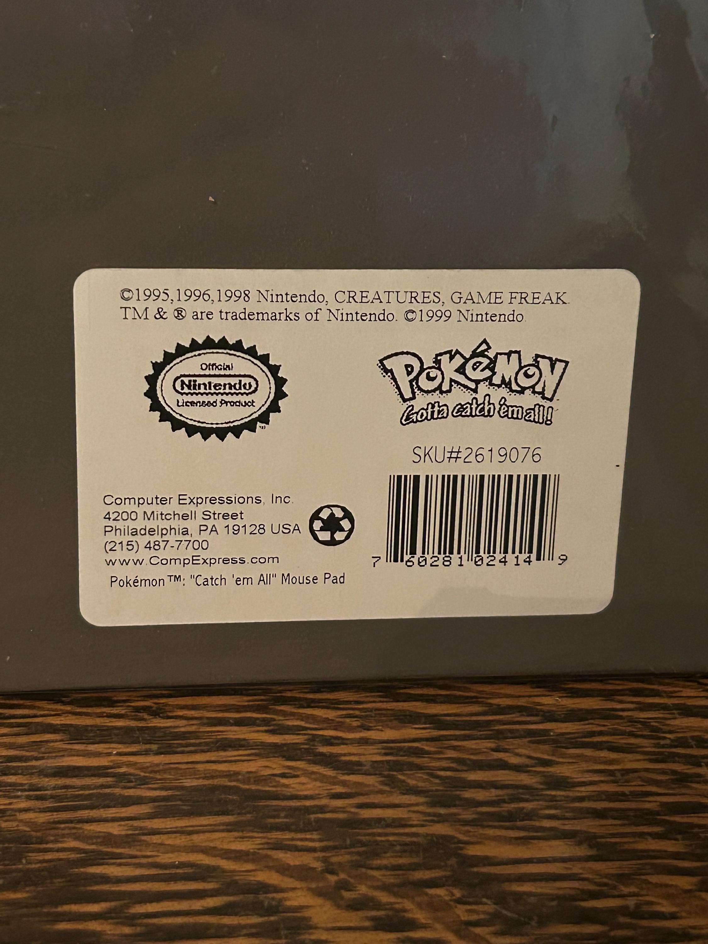 Rare 1999 Pokémon Mouse Pad Gaming Collectible Computer Rare 1999 Pokémon Mouse Pad Gaming Collectible Computer