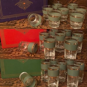 Rare MCM Glasses TST Heritage Celadon Tumbler Drinking Glasses Set of ...