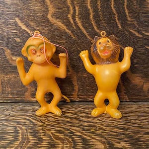 Vintage 1960’s Esso Ornaments Christmas Blow Mold Ornaments Promotional Exxon Esso Gas Advertising