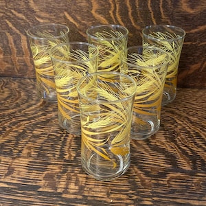 Vintage Libbey Drinking Glasses Golden Harvest Wheat Glasses Set Of 6