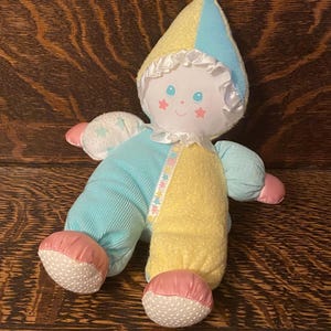 Vintage 1991 Playskool Sweet Beginnings Pastel Clown Plush Baby Toy