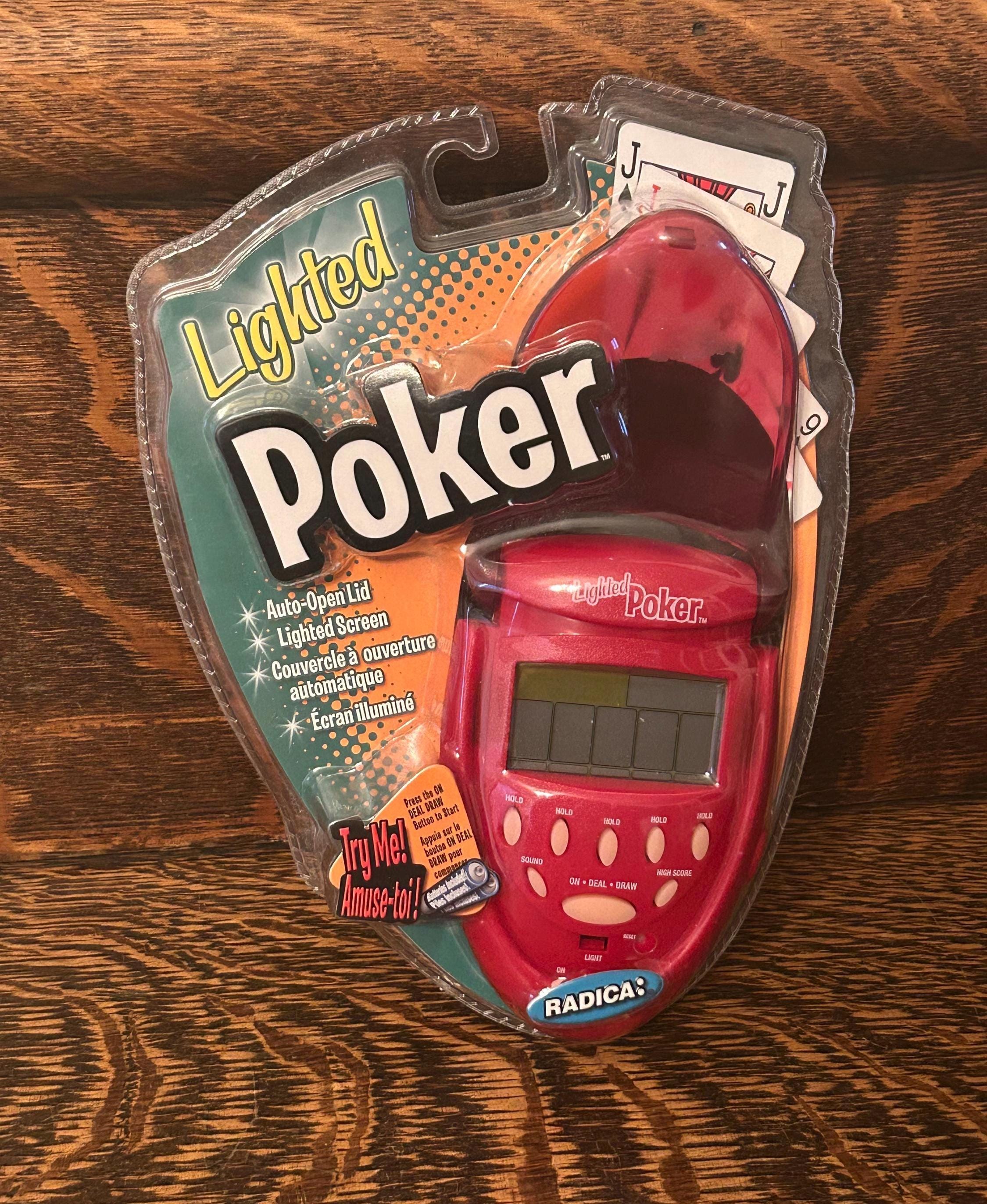 Vintage Radica Lighted Poker 2004 Electronic Handheld Poker Game