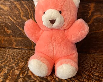 Vintage 24K Polar Puff Pink White Plush Teddy Bear Buddy 5623