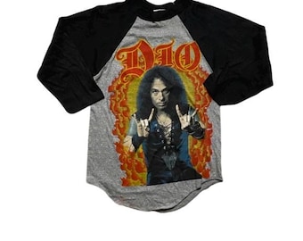 Vintage DIO Shirt 1990s Tee Dragon Concert Shirt Band Tee Black