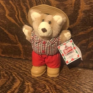 Vintage Furskins Bear 1986 Wendy’s Xavier Roberts Mini Plush Bear 80’s Kids Meal Toy