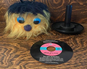 Vintage 60’s Disk Go 45 RPM Vinyl Record Holder Fuzzy Monster Case