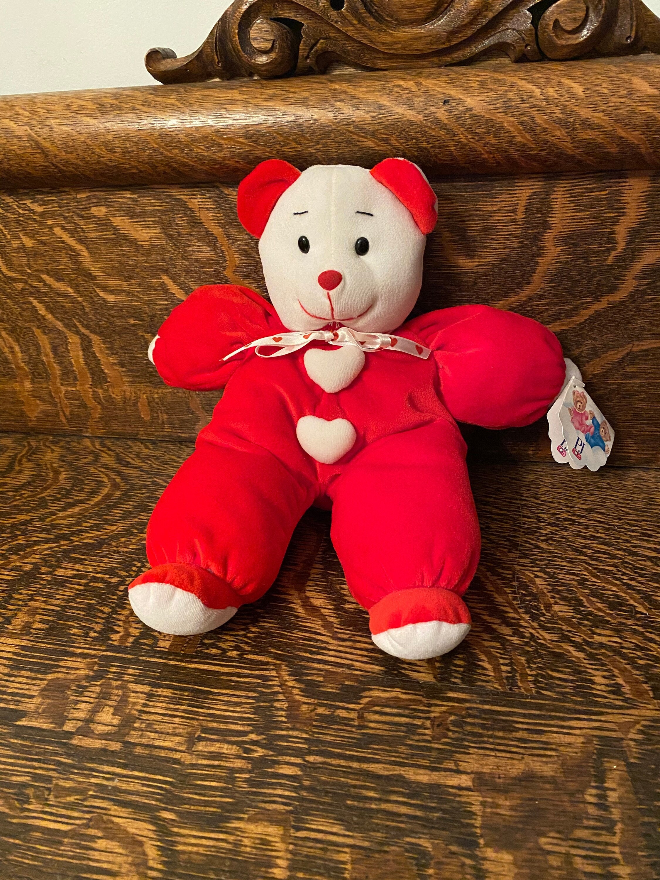 Vintage PJ Toys Plush Acme Valentine's Teddy Bear Valentine's Day