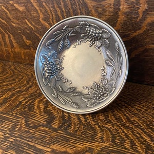 Vintage Pewter Fruit Bowl - Pedestal Candy Dish - Trinket Tray 95% Solid Pewter Centrepiece