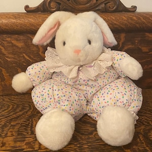 Vintage Russ Hoppity Sr. Plush Bunny Rabbit Rare Russ Berrie & Co Easter Bunny Stuffed Animal