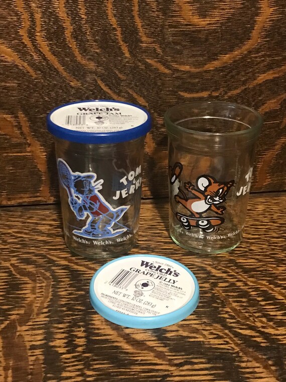 Vintage Tom & Jerry Glass Storage Jars Welchs Grape Jelly Jar Etsy