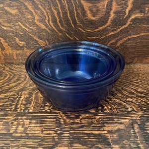 Anchor Hocking Cobalt Blue Mixing Bowl Set 2 - Etsy Canada
