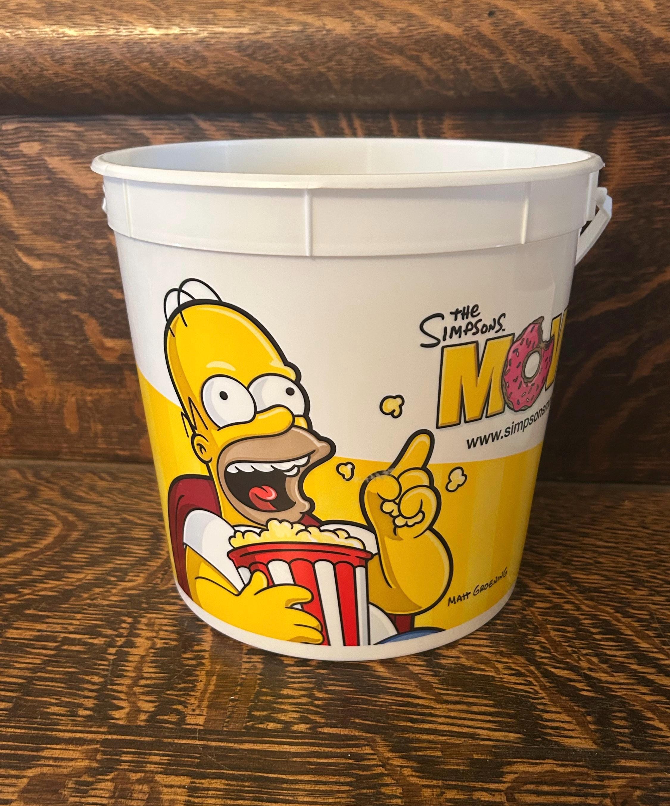 Vintage the Simpson's Movie Popcorn Bucket 2007 Matt Groening Fox