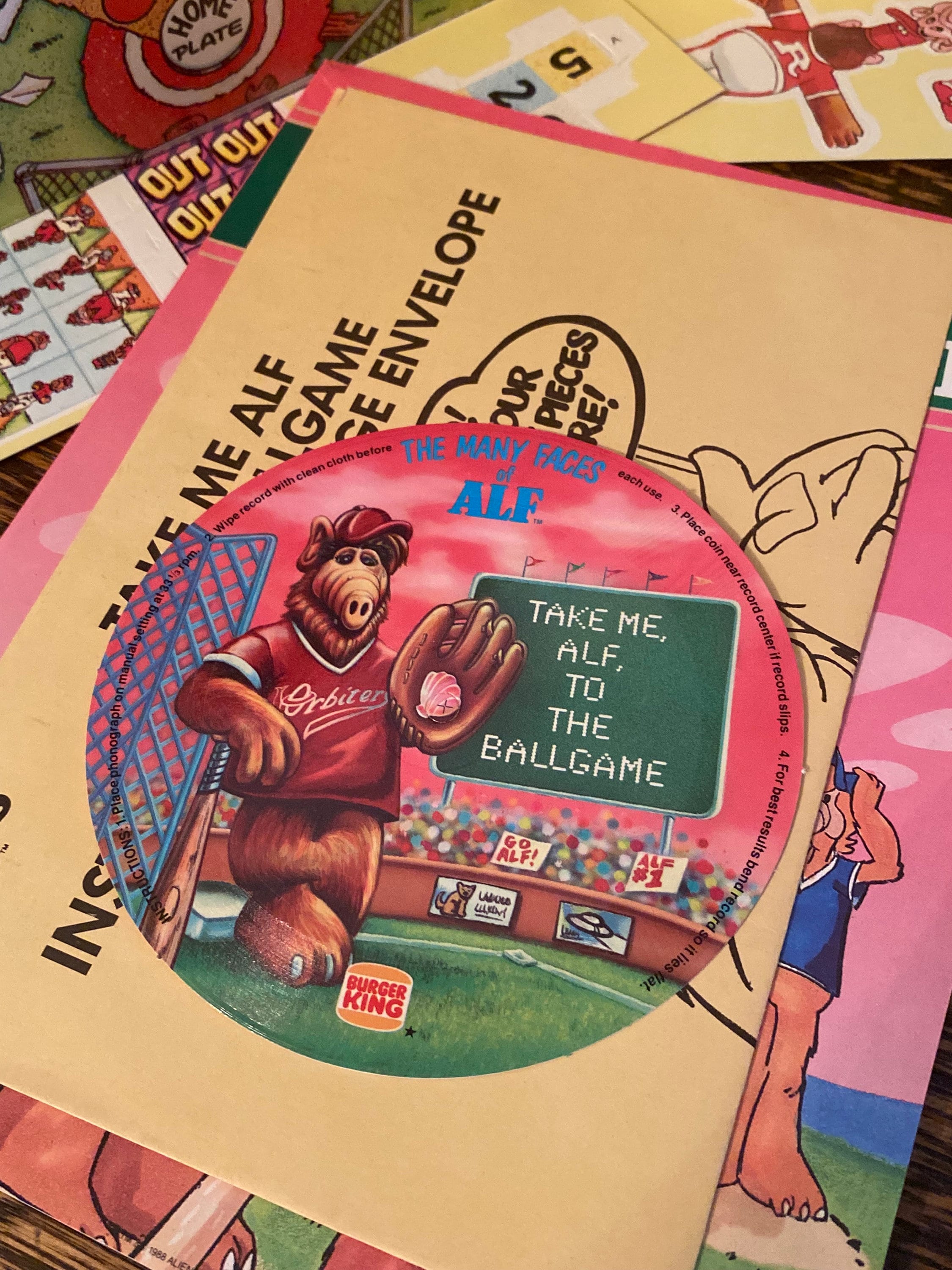 Vintage Alf Burger King Take Me Alf to the Ballgame Record