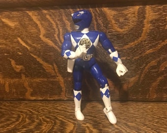 Vintage Power Rangers Action Figure Bandai Blue Ranger Figure Collectible 90’s Toy
