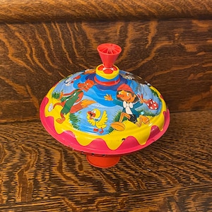 Vintage Metal Top Spinning Top Toy West Germany 1978 Apollo Film Wien