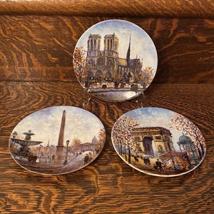 Vintage Limoges Louis Dali Plates - Sights Of Paris France - 1980’s Limited Edition French Art Plates