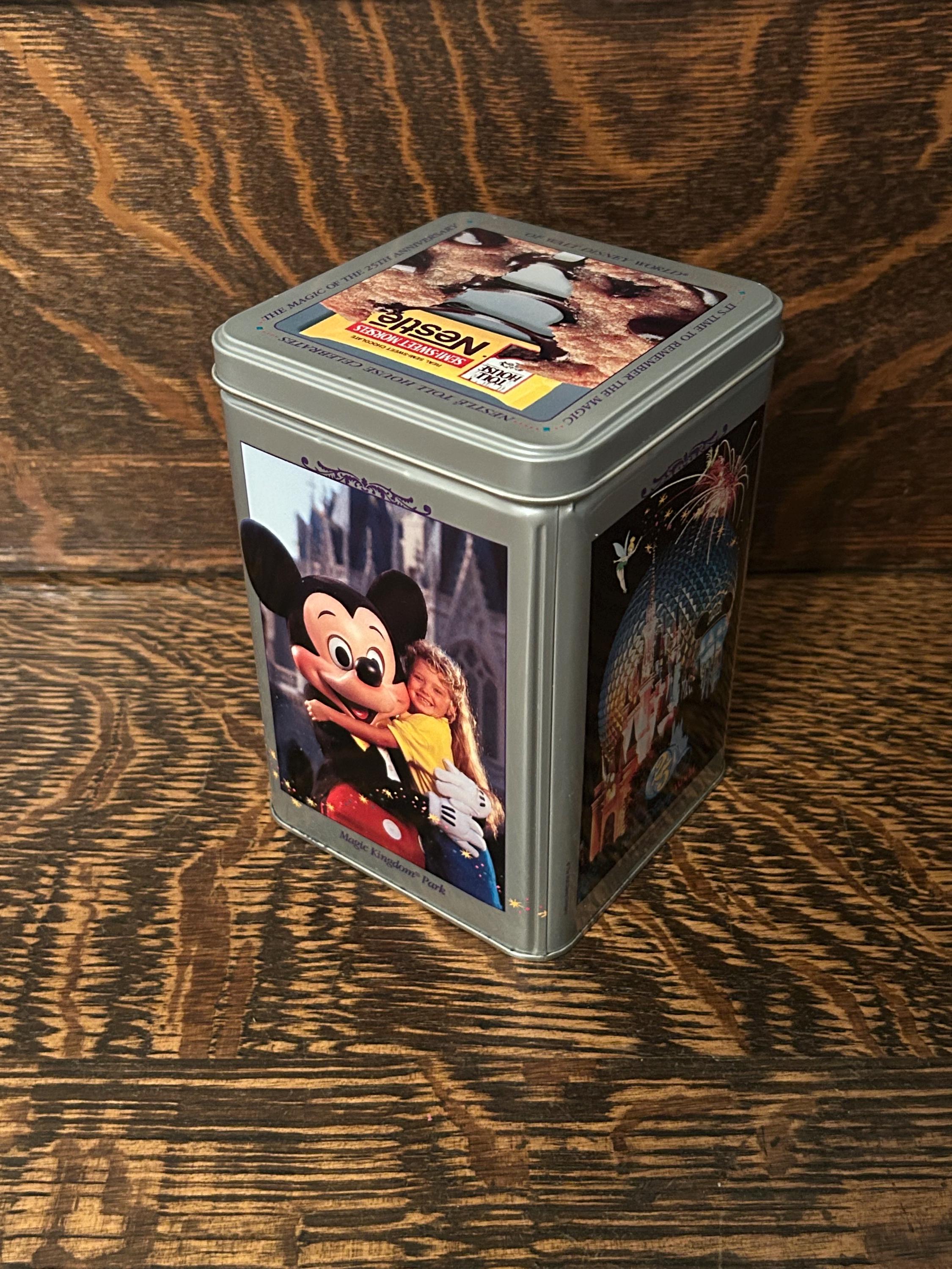 Vintage Nestle Disney Tin Walt Disney World 25th Anniversary