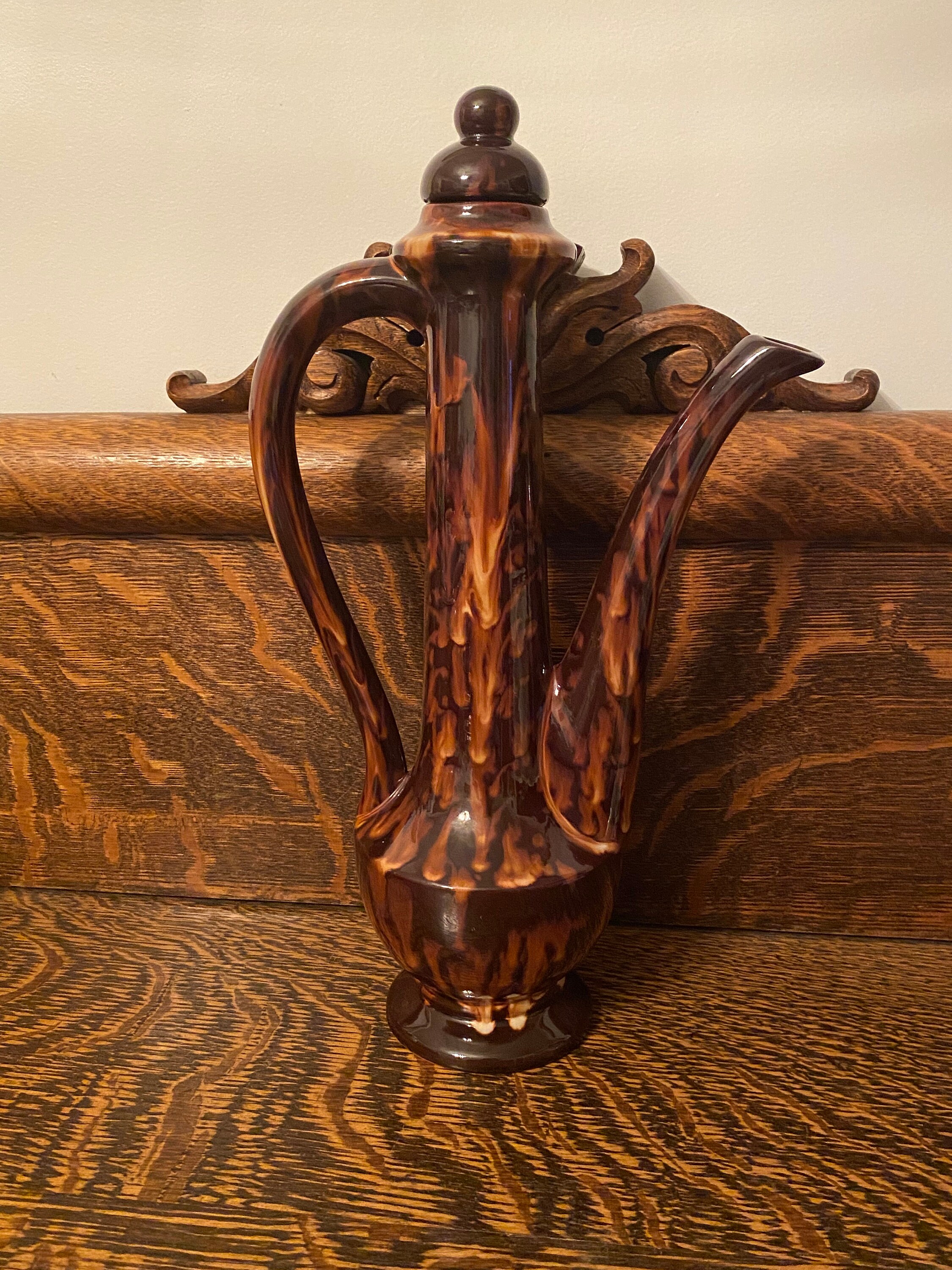 Vintage Huronia Pottery Coffee Pot Vase Drip Pottery Canadian MCM Decor