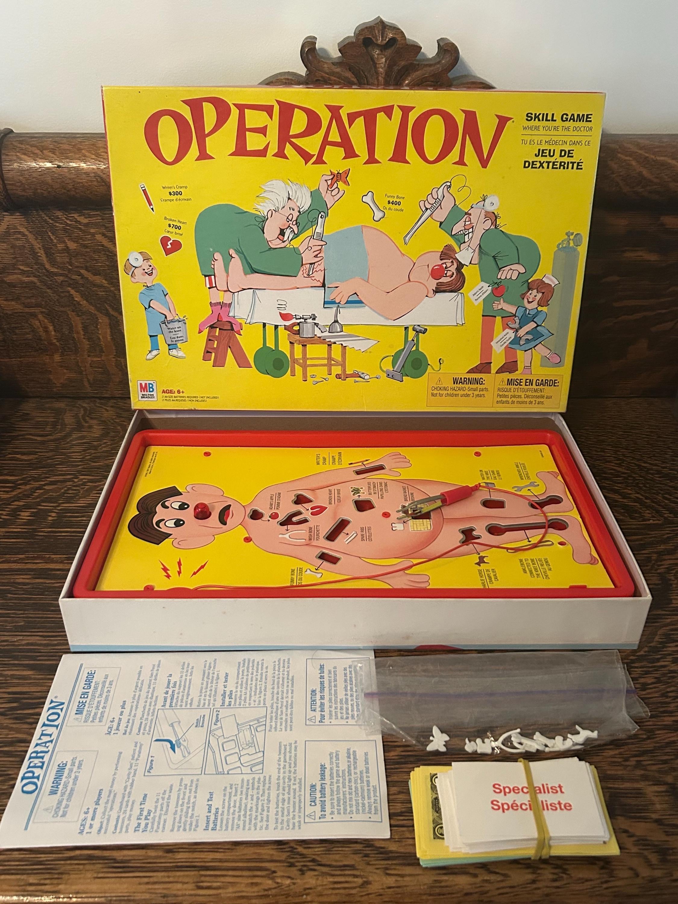 【1965 USA vintage】operation board game Vintage 1965 Milton Bradley Operation Game - Smoking Doctor